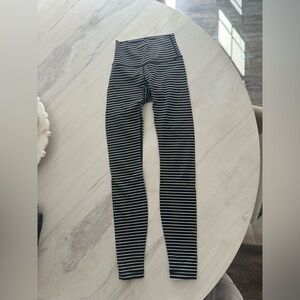 Lululemon black and white striped leggings, size 2